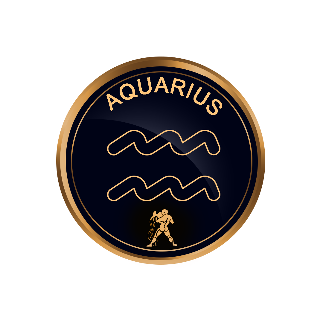 Golden Aquarius png, Gold Aquarius symbol, Aquarius zodiac sign png, picsart transparent Aquarius png full hd images download